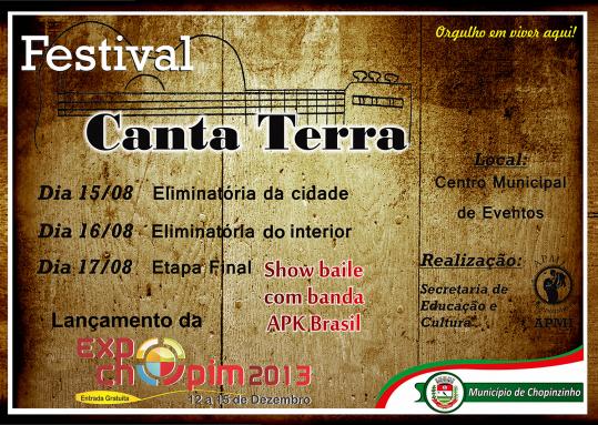Festival Canta Terra acontece nesta semana