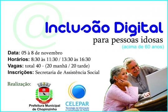 Curso de Inclusão Digital para idosos está com as inscrições abertas