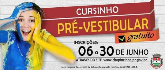 Secretaria Municipal de Educação abre inscrições para cursinho pré-vestibular gratuito