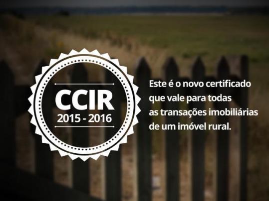 Emissão e pagamento de CCIR 2015-2016 devem ser feitos até dia 14 de janeiro