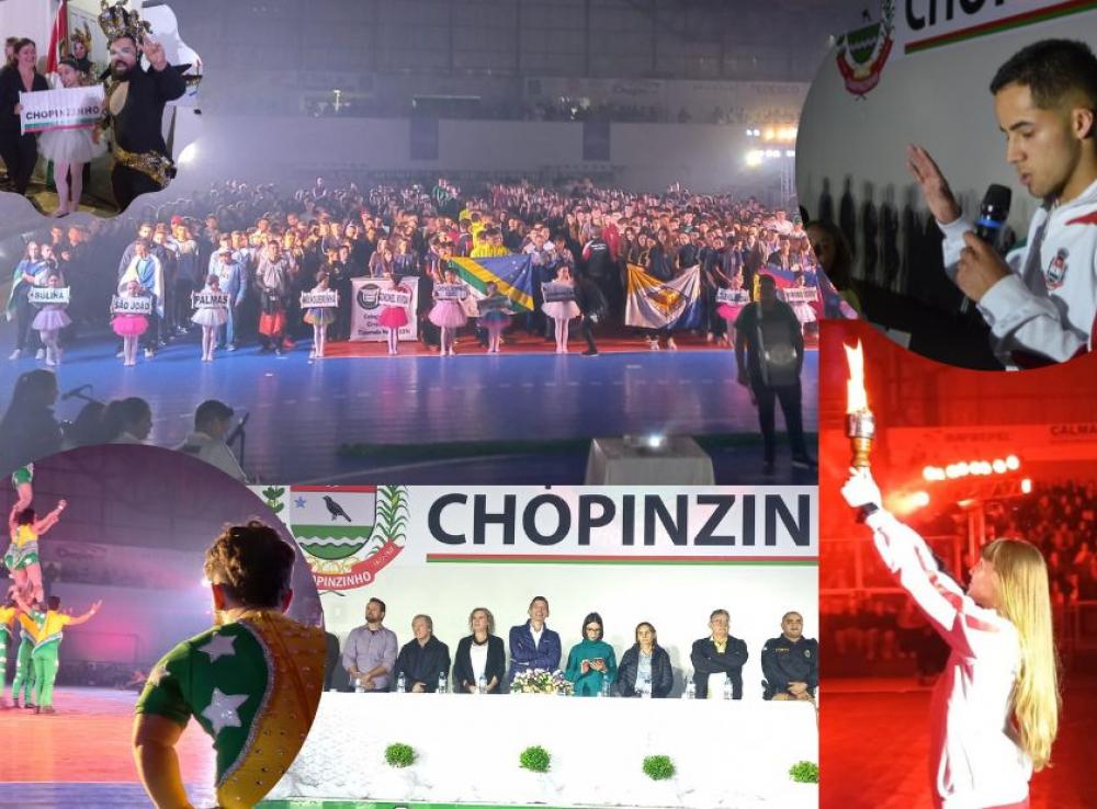 ABERTURA OFICIAL DOS JOGOS ESCOLARES DO PARANÁ - FASE REGIONAL - CONTOU COM GRANDE PÚBLICO.