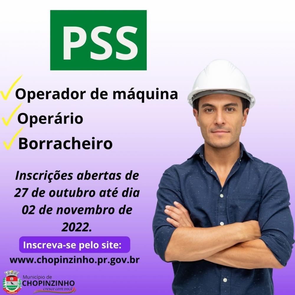 PREFEITURA DE CHOPINZINHO ABRE INSCRIÇÕES PARA PSS