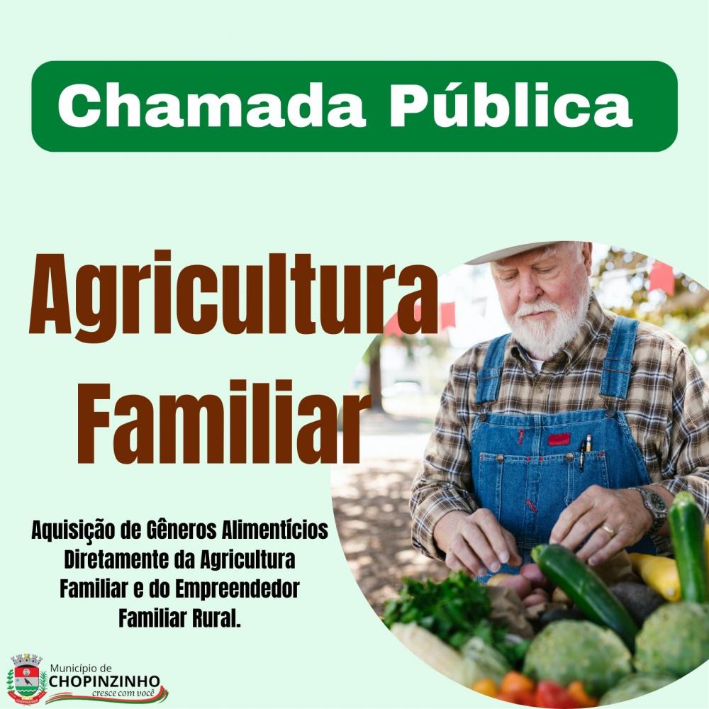 MUNICÍPIO DE CHOPINZINHO ABRE CHAMADA PÚBLICA PARA AQUISIÇÃO DE GÊNEROS ALIMENTÍCIOS DA AGRICULTURA FAMILIAR