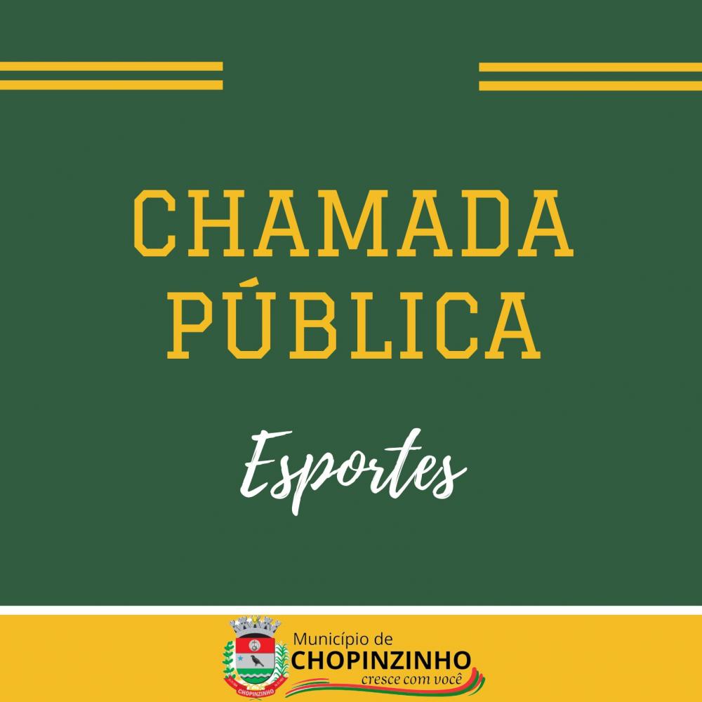 CHOPINZINHO ABRE CHAMADA PÚBLICA PARA APRESENTAÇÃO DE PROJETOS ESPORTIVOS