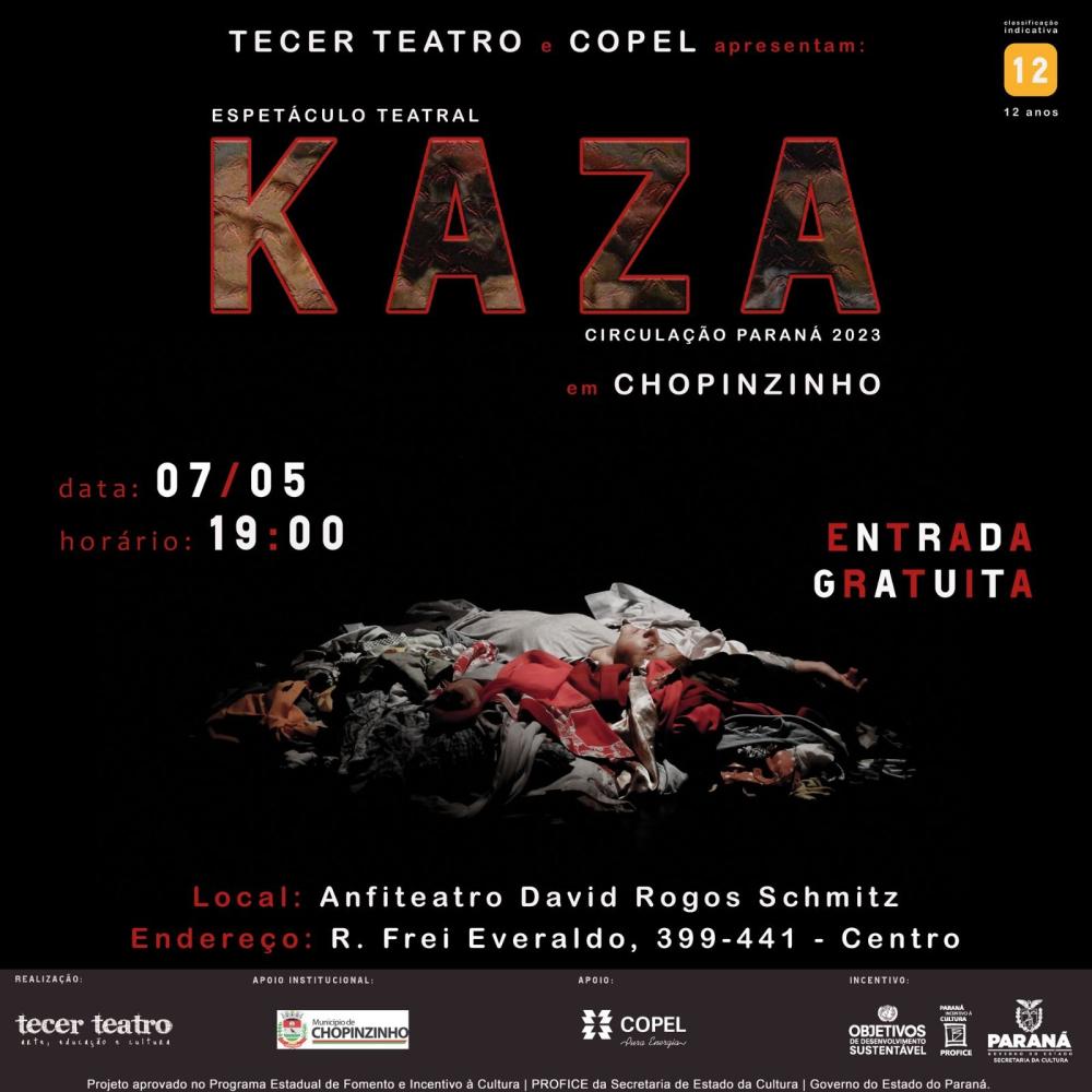 CHOPINZINHO RECEBE ESPETÁCULO KAZA, NO PRÓXIMO DOMINGO