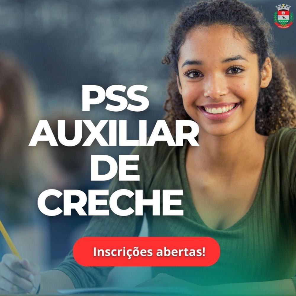NOVO PERÍODO DE INSCRIÇÕES PARA A VAGA DE AUXILIAR DE CRECHE