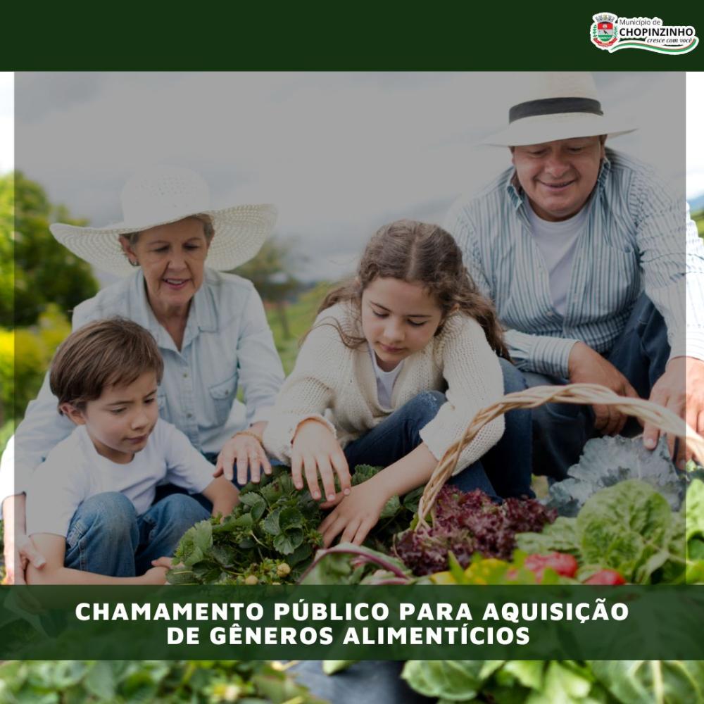 MUNICÍPIO DE CHOPINZINHO ABRE CHAMAMENTO PÚBLICO PARA FORNECIMENTO DE GÊNEROS ALIMENTÍCIOS