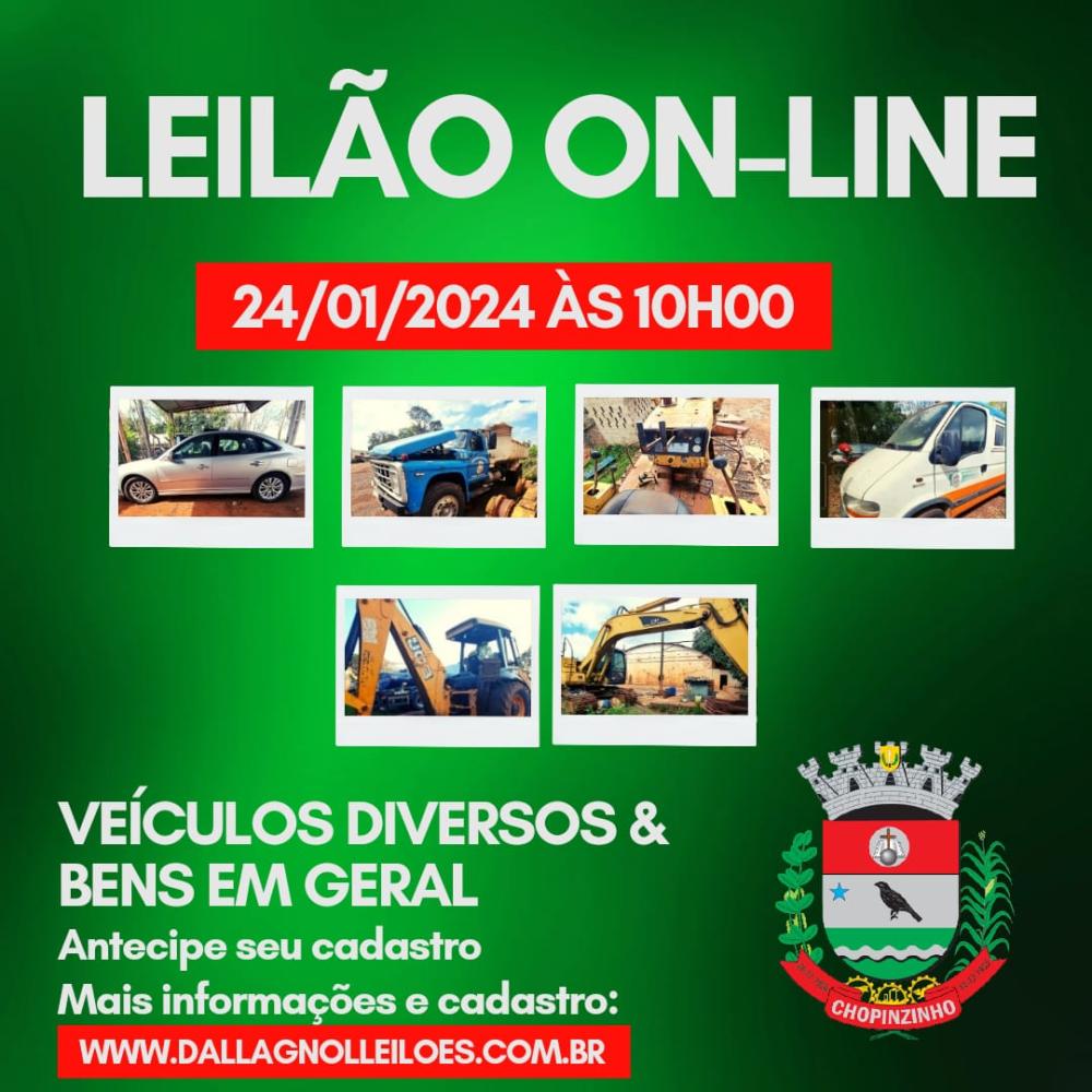 PREFEITURA MUNICIPAL DE CHOPINZINHO REALIZA LEILÃO DE BENS INSERVÍVEIS